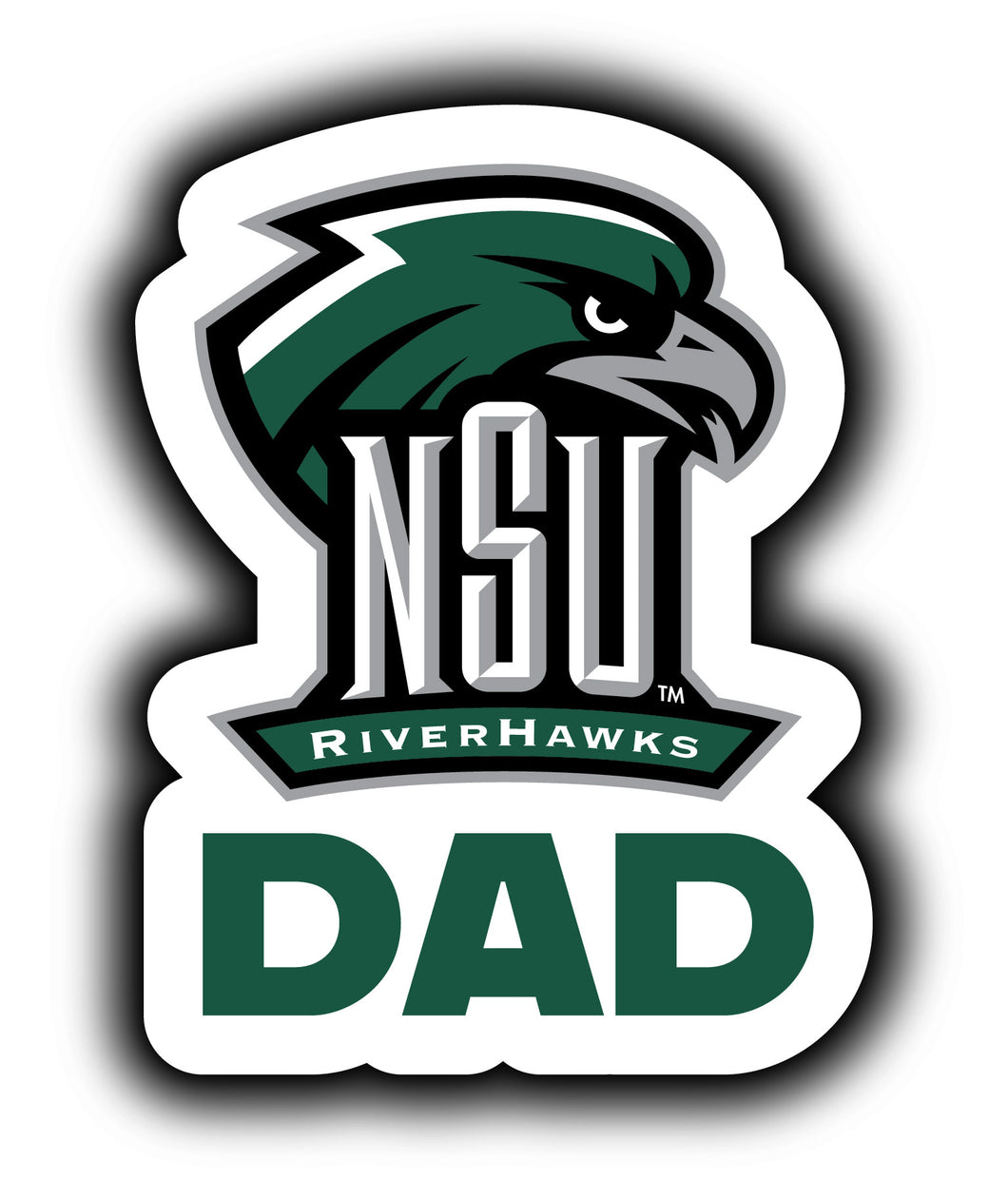 Northeastern State University Riverhawks 4-Inch Proud Dad NCAA - Durable School Spirit Vinyl Decal Perfect Gift for Dad