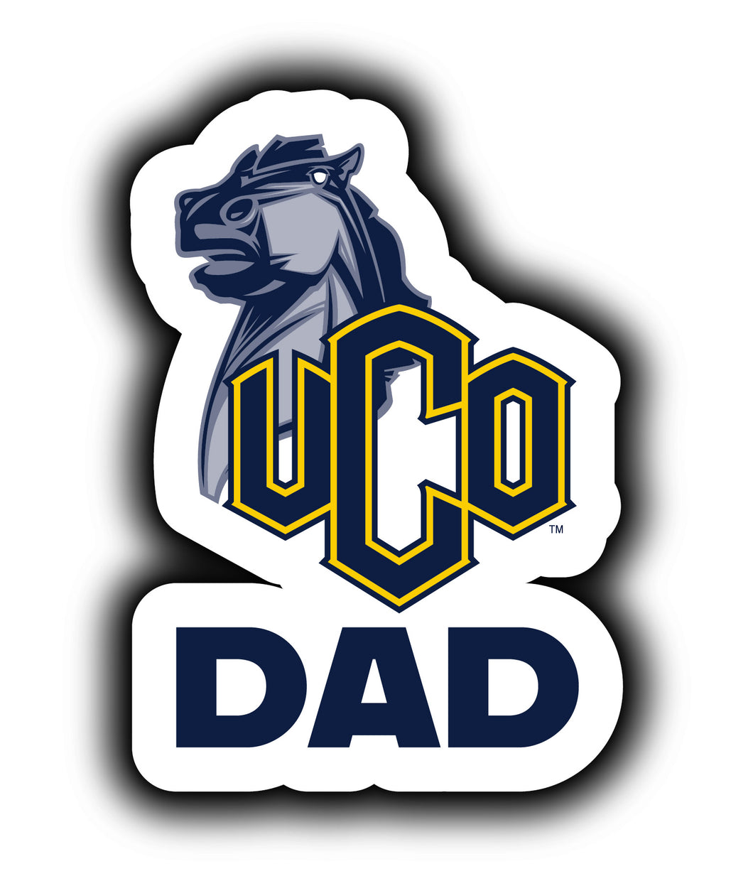 University of Central Oklahoma Bronchos 4-Inch Proud Dad NCAA - Durable School Spirit Vinyl Decal Perfect Gift for Dad