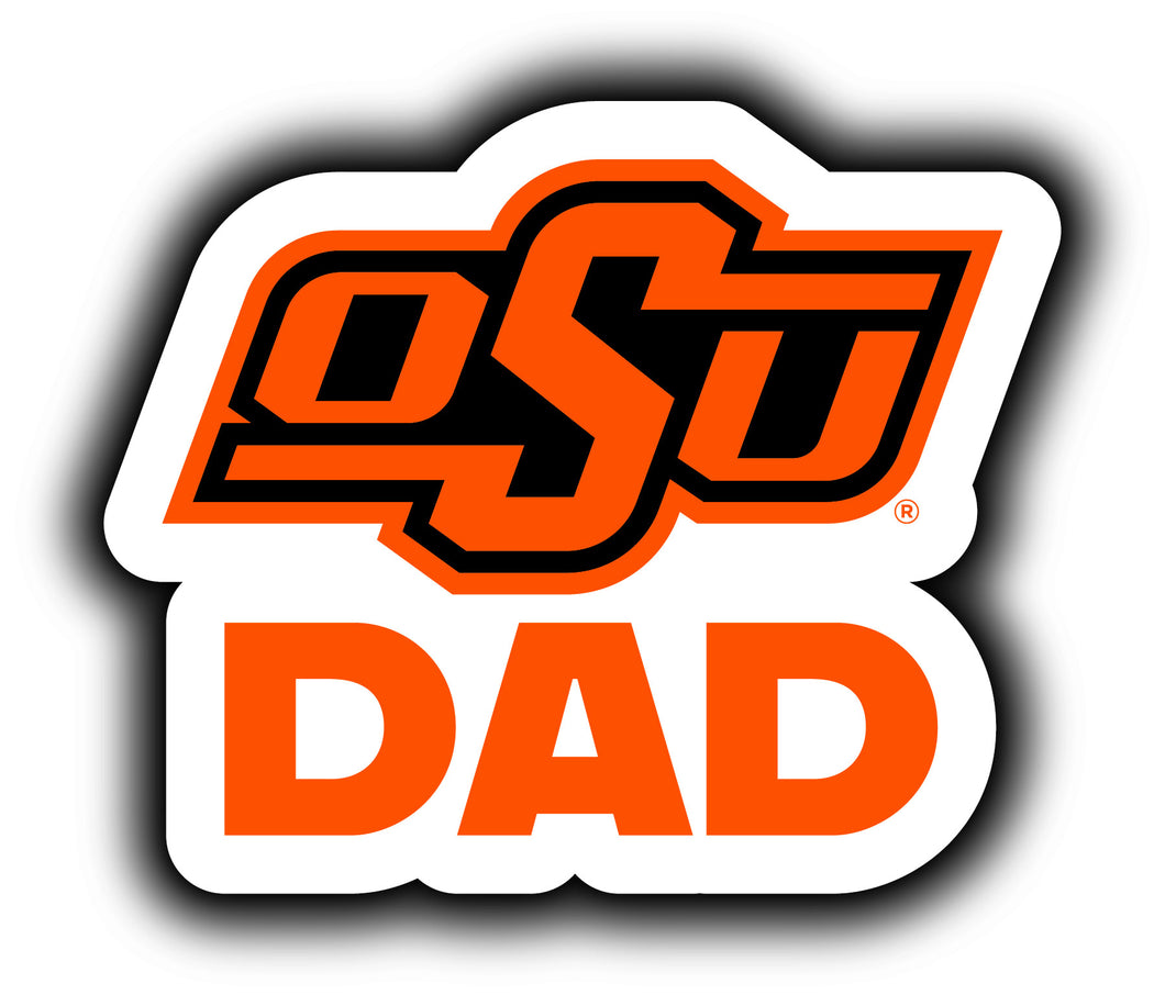 Oklahoma State Cowboys 4-Inch Proud Dad NCAA - Durable School Spirit Vinyl Decal Perfect Gift for Dad