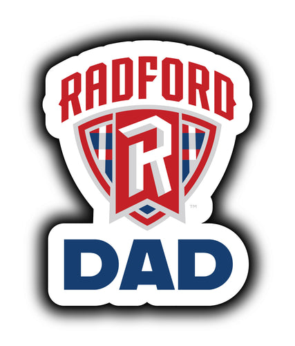 Radford University Highlanders 4-Inch Proud Dad NCAA - Durable School Spirit Vinyl Decal Perfect Gift for Dad