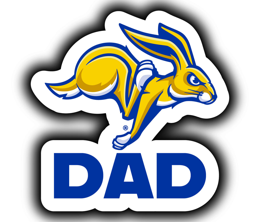South Dakota State Jackrabbits 4-Inch Proud Dad NCAA - Durable School Spirit Vinyl Decal Perfect Gift for Dad