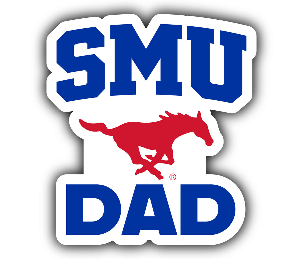 Southern Methodist University 4-Inch Proud Dad NCAA - Durable School Spirit Vinyl Decal Perfect Gift for Dad