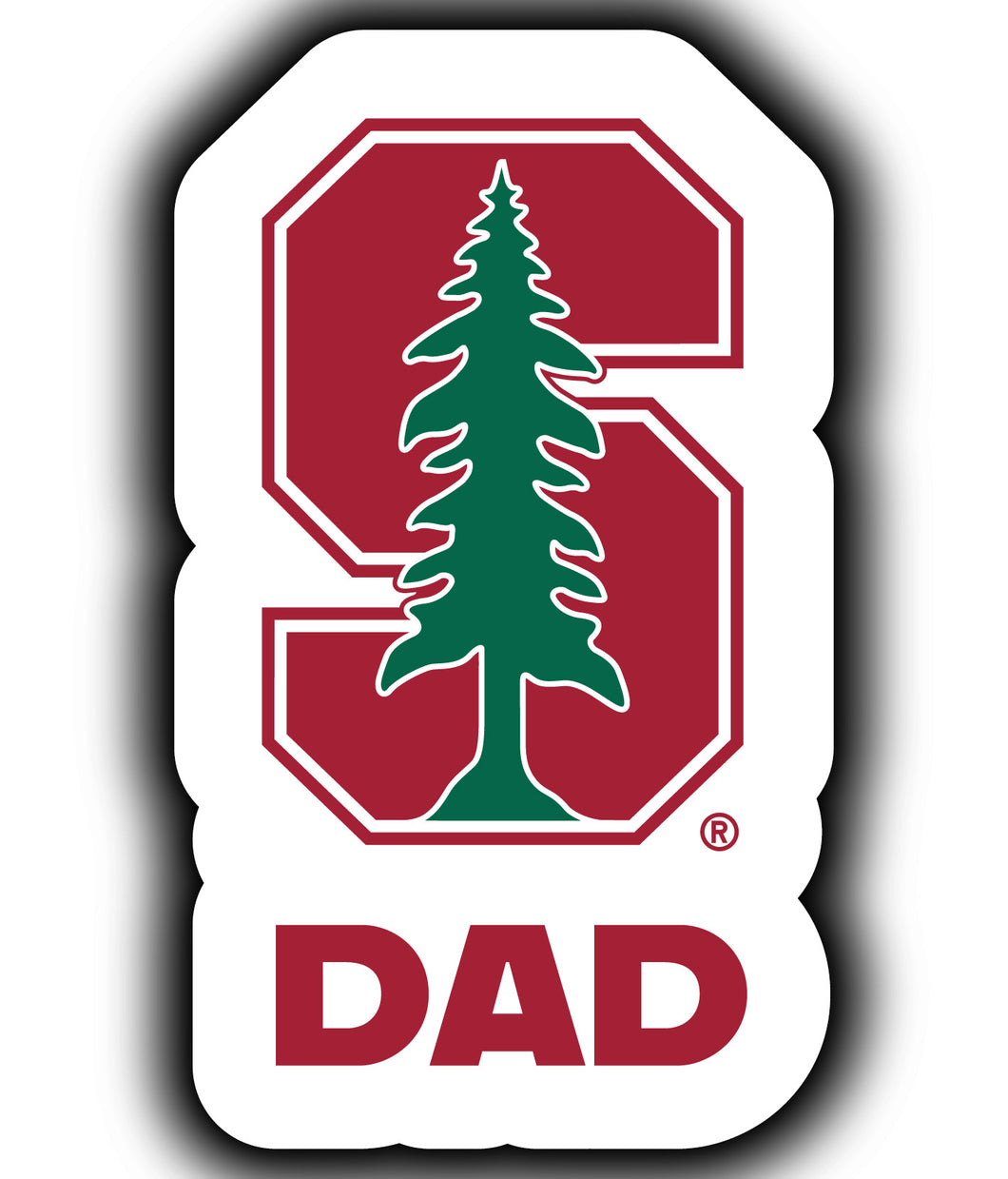 Stanford University 4-Inch Proud Dad NCAA - Durable School Spirit Vinyl Decal Perfect Gift for Dad