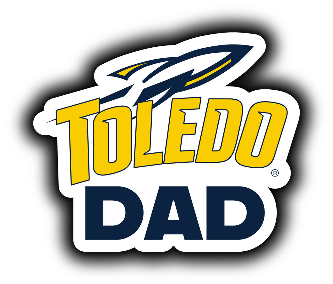 Toledo Rockets 4-Inch Proud Dad NCAA - Durable School Spirit Vinyl Decal Perfect Gift for Dad
