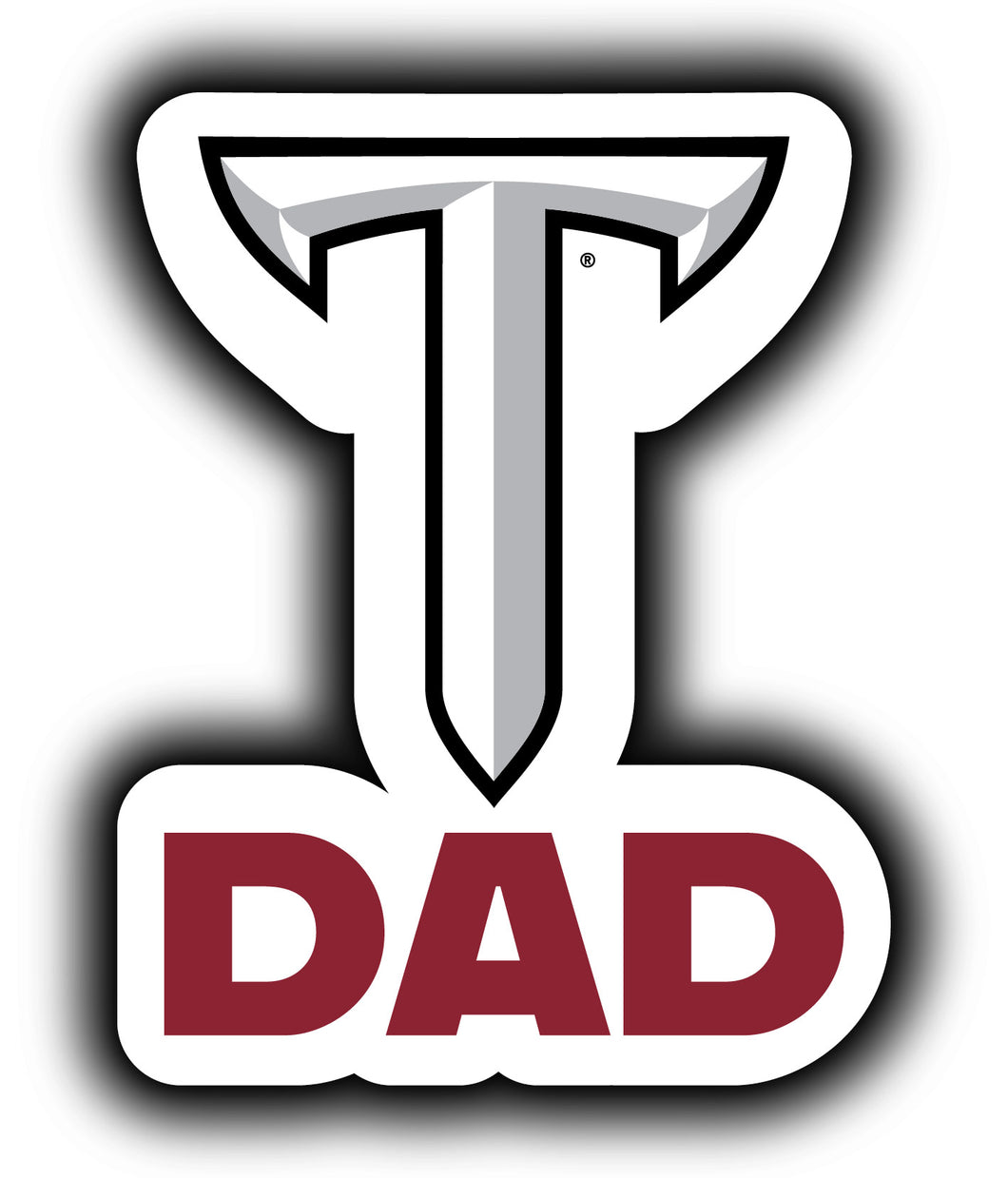Troy University 4-Inch Proud Dad NCAA - Durable School Spirit Vinyl Decal Perfect Gift for Dad