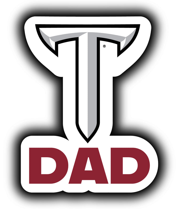 Troy University 4-Inch Proud Dad NCAA - Durable School Spirit Vinyl Decal Perfect Gift for Dad
