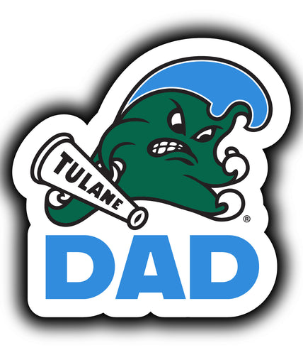 Tulane University Green Wave 4-Inch Proud Dad NCAA - Durable School Spirit Vinyl Decal Perfect Gift for Dad