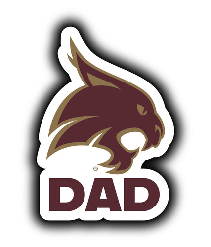 Texas State Bobcats 4-Inch Proud Dad NCAA - Durable School Spirit Vinyl Decal Perfect Gift for Dad