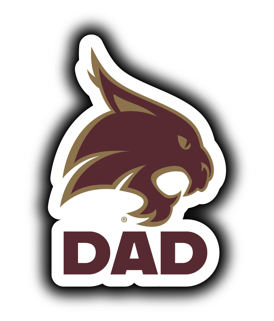 Texas State Bobcats 4-Inch Proud Dad NCAA - Durable School Spirit Vinyl Decal Perfect Gift for Dad