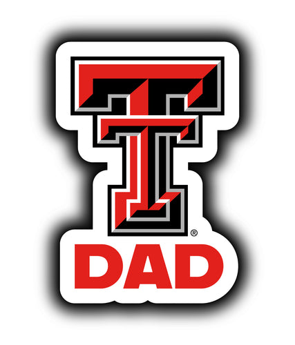 Texas Tech Red Raiders 4-Inch Proud Dad NCAA - Durable School Spirit Vinyl Decal Perfect Gift for Dad