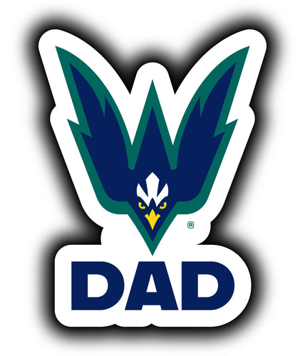 North Carolina Wilmington Seahawks 4-Inch Proud Dad NCAA - Durable School Spirit Vinyl Decal Perfect Gift for Dad