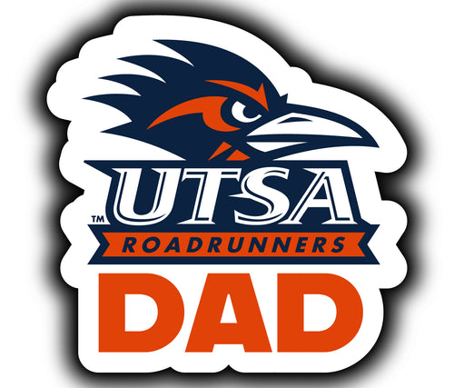 UTSA Road Runners 4-Inch Proud Dad NCAA - Durable School Spirit Vinyl Decal Perfect Gift for Dad