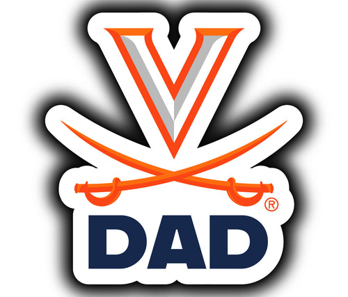 Virginia Cavaliers 4-Inch Proud Dad NCAA - Durable School Spirit Vinyl Decal Perfect Gift for Dad