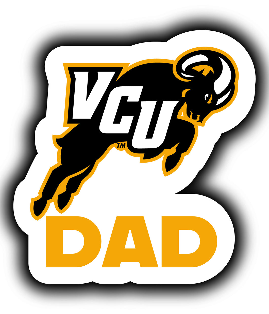 Virginia Commonwealth 4-Inch Proud Dad NCAA - Durable School Spirit Vinyl Decal Perfect Gift for Dad