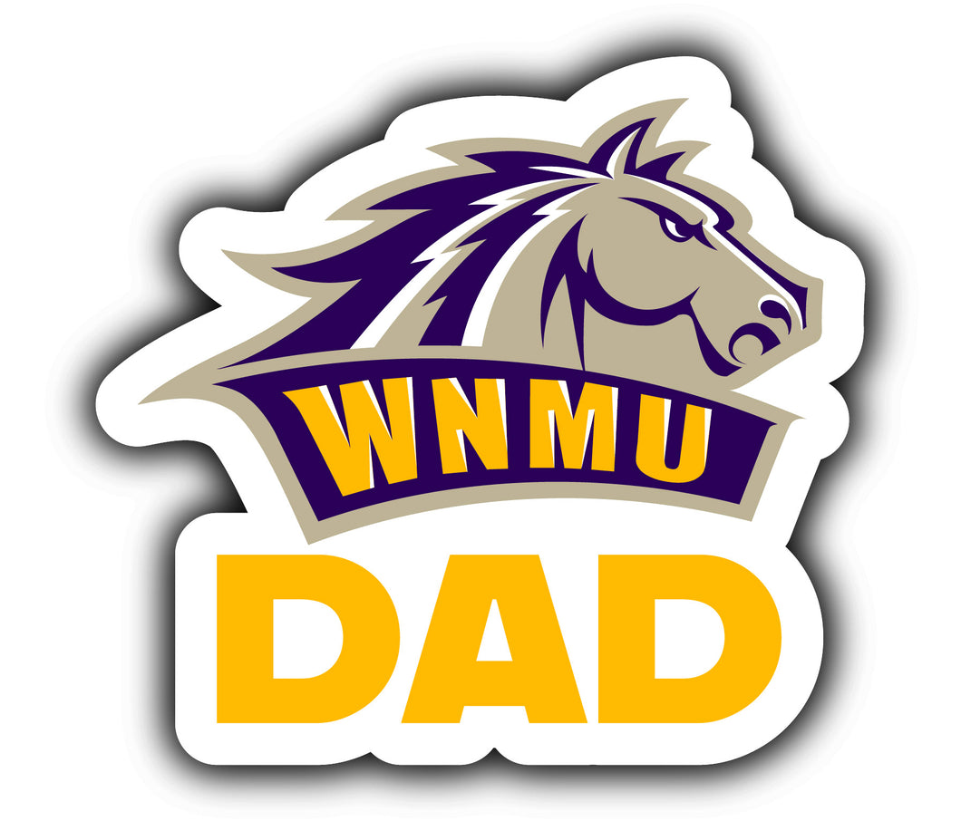 Western New Mexico University 4-Inch Proud Dad NCAA - Durable School Spirit Vinyl Decal Perfect Gift for Dad