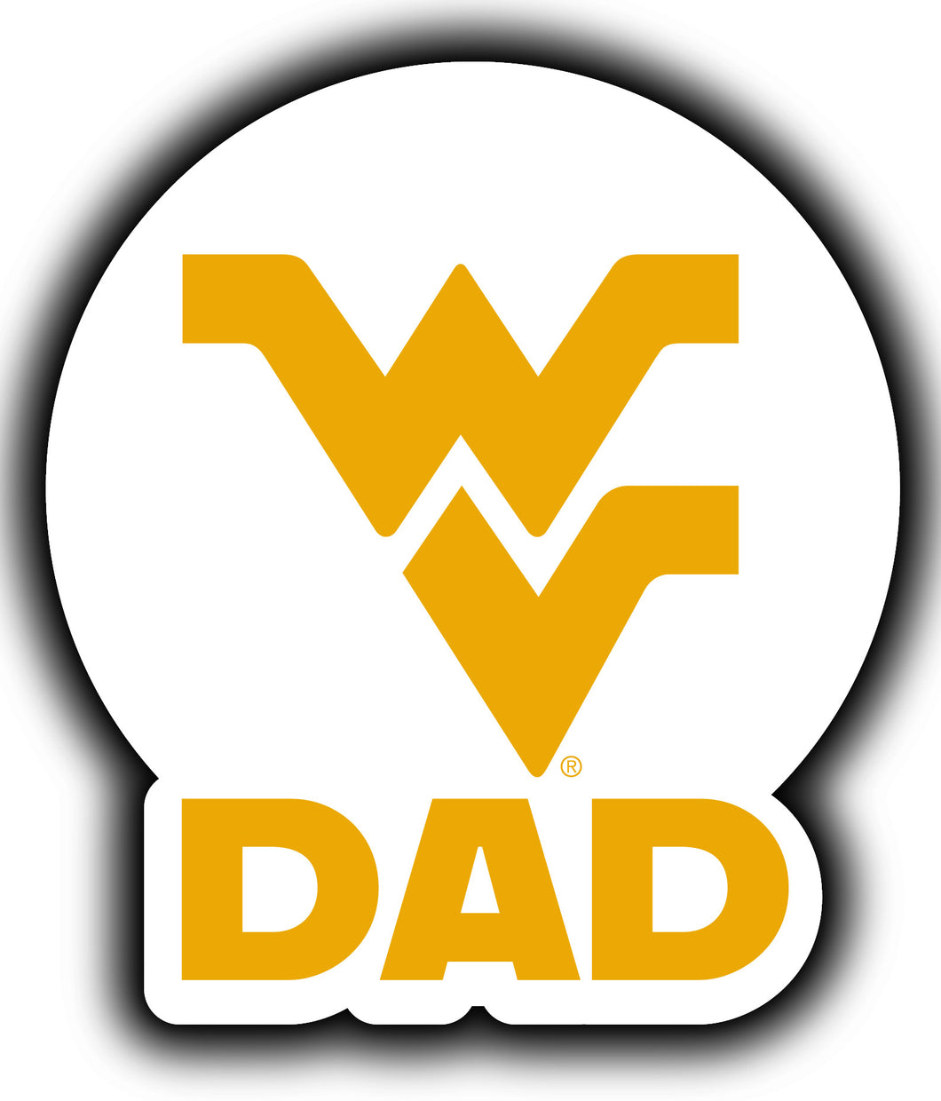West Virginia Mountaineers 4-Inch Proud Dad NCAA - Durable School Spirit Vinyl Decal Perfect Gift for Dad