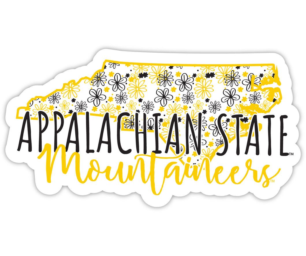 Appalachian State 2-Inch on one of its sides Floral Design NCAA Floral Love Vinyl Sticker - Blossoming School Spirit Decal Sticker