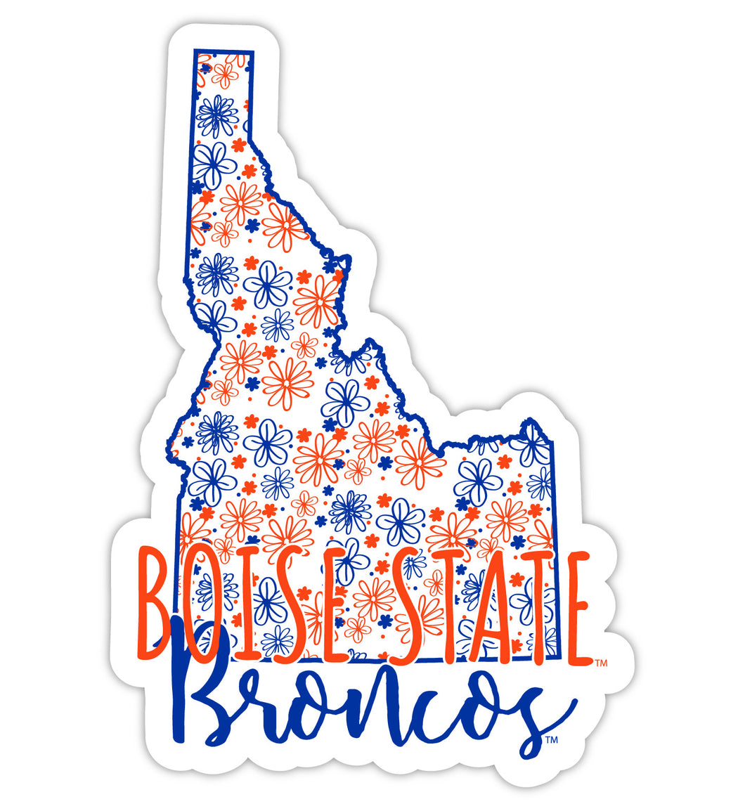 Boise State Broncos 2-Inch on one of its sides Floral Design NCAA Floral Love Vinyl Sticker - Blossoming School Spirit Decal Sticker