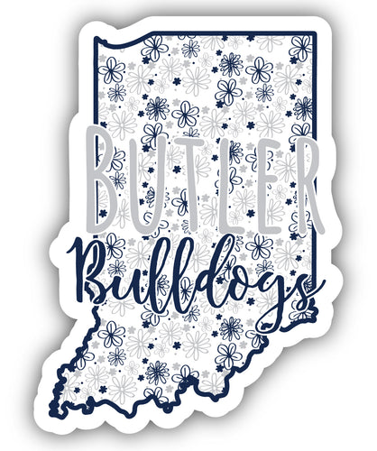 Butler Bulldogs 2-Inch on one of its sides Floral Design NCAA Floral Love Vinyl Sticker - Blossoming School Spirit Decal Sticker