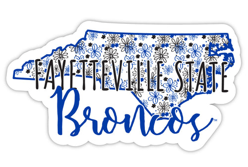 Fayetteville State University 2-Inch on one of its sides Floral Design NCAA Floral Love Vinyl Sticker - Blossoming School Spirit Decal Sticker