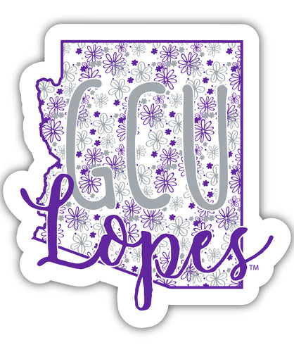 Grand Canyon University Lopes 2-Inch on one of its sides Floral Design NCAA Floral Love Vinyl Sticker - Blossoming School Spirit Decal Sticker