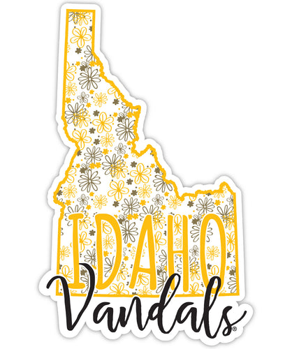 Idaho Vandals 2-Inch on one of its sides Floral Design NCAA Floral Love Vinyl Sticker - Blossoming School Spirit Decal Sticker