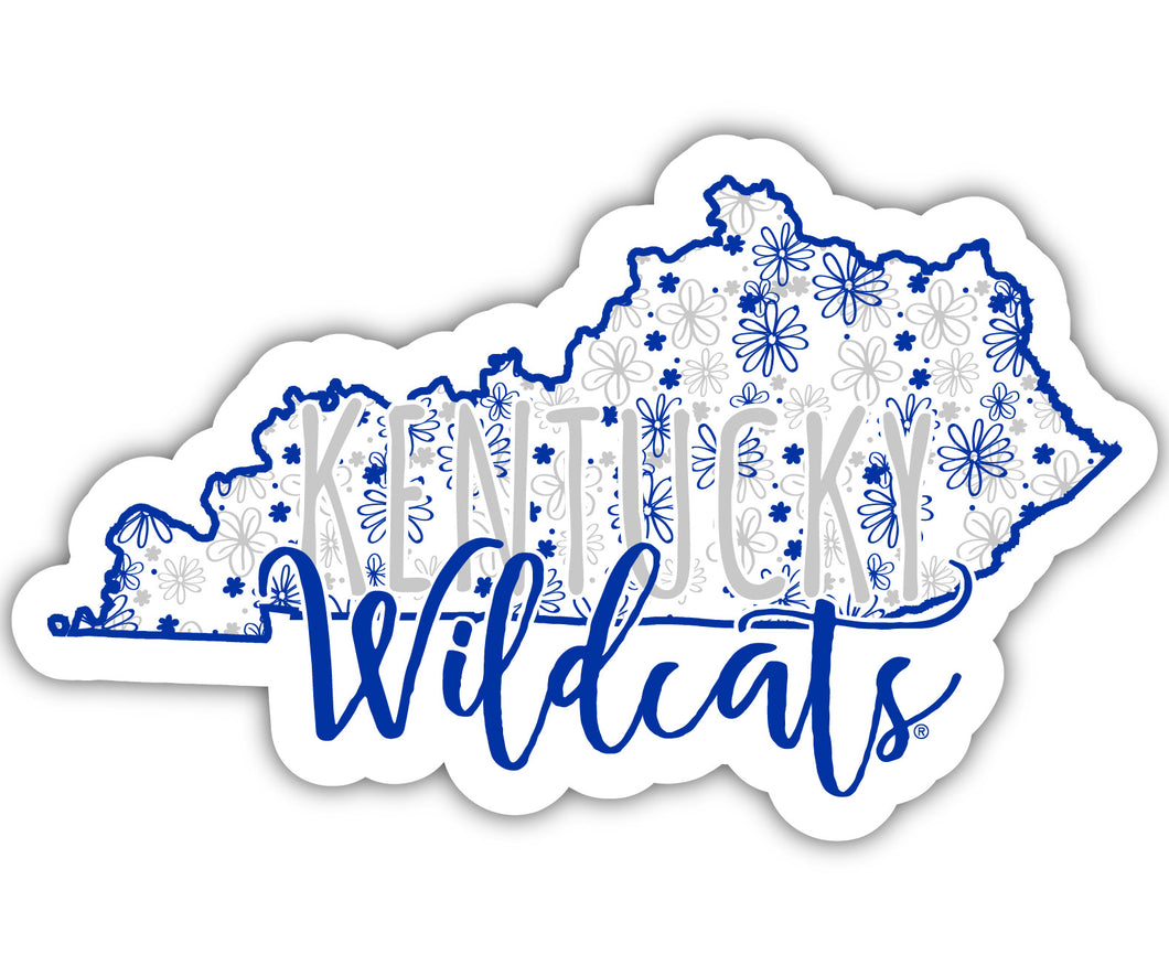 Kentucky Wildcats 2-Inch on one of its sides Floral Design NCAA Floral Love Vinyl Sticker - Blossoming School Spirit Decal Sticker