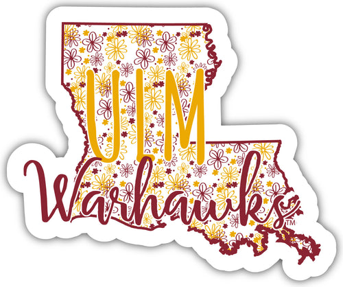 University of Louisiana Monroe 2-Inch on one of its sides Floral Design NCAA Floral Love Vinyl Sticker - Blossoming School Spirit Decal Sticker