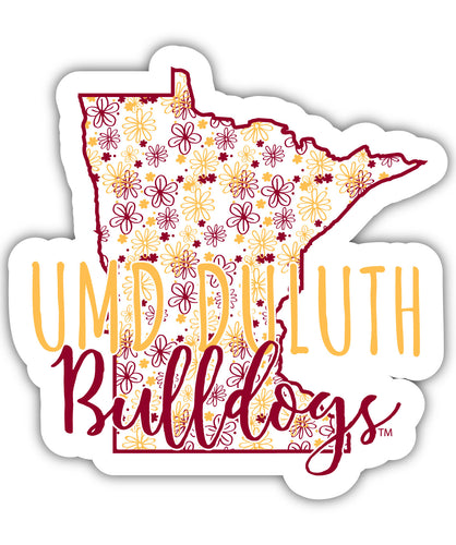 Minnesota Duluth Bulldogs 2-Inch on one of its sides Floral Design NCAA Floral Love Vinyl Sticker - Blossoming School Spirit Decal Sticker