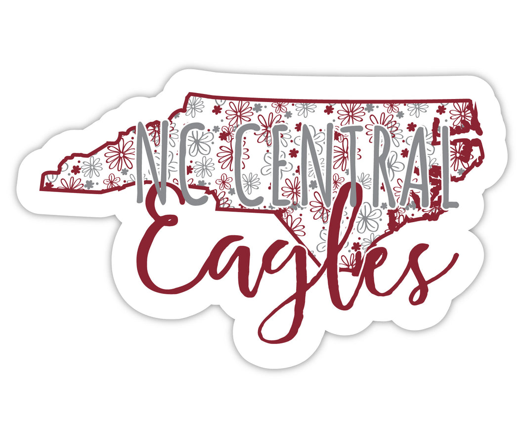 North Carolina Central Eagles 2-Inch on one of its sides Floral Design NCAA Floral Love Vinyl Sticker - Blossoming School Spirit Decal Sticker