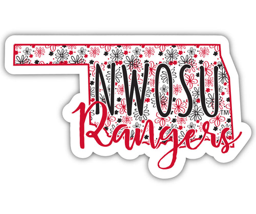 Northwestern Oklahoma State University 2-Inch on one of its sides Floral Design NCAA Floral Love Vinyl Sticker - Blossoming School Spirit Decal Sticker