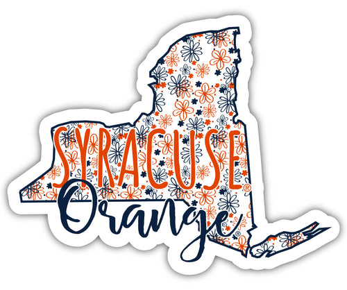 Syracuse Orange 4-Inch State Shaped NCAA Floral Love Vinyl Sticker - Blossoming School Spirit Decal