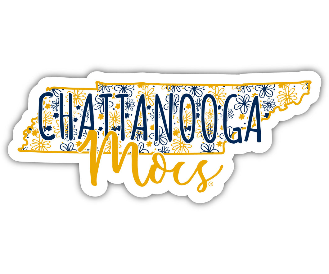 University of Tennessee at Chattanooga 2-Inch on one of its sides Floral Design NCAA Floral Love Vinyl Sticker - Blossoming School Spirit Decal Sticker