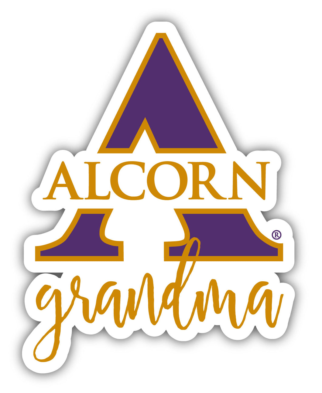 Alcorn State Braves 4-Inch Proud Grandma NCAA - Durable School Spirit Vinyl Decal Perfect Gift for Grandma