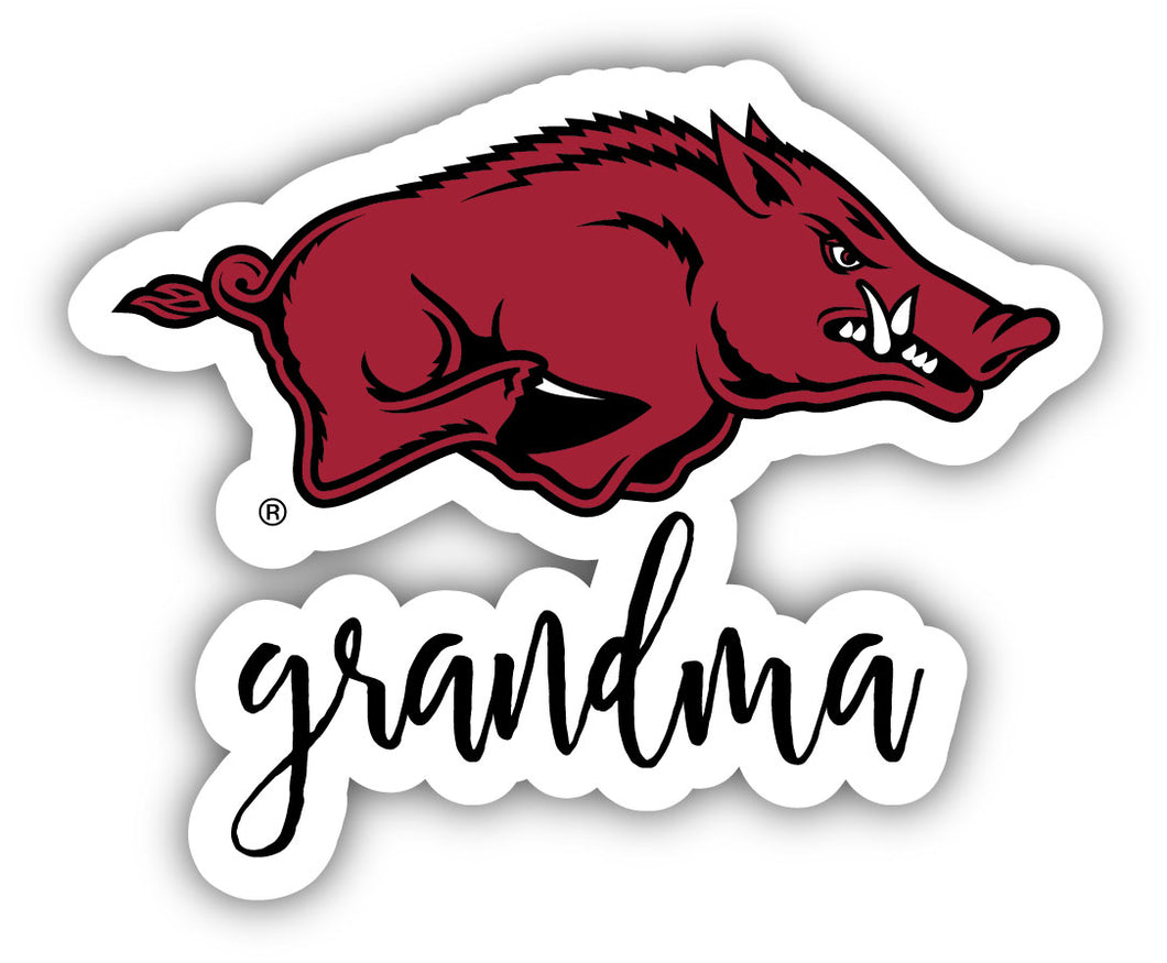 Arkansas Razorbacks 4-Inch Proud Grandma NCAA - Durable School Spirit Vinyl Decal Perfect Gift for Grandma