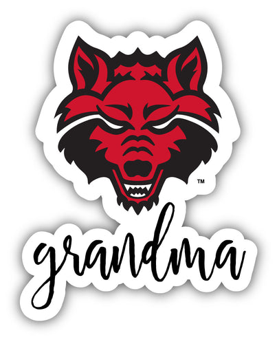 Arkansas State 4-Inch Proud Grandma NCAA - Durable School Spirit Vinyl Decal Perfect Gift for Grandma