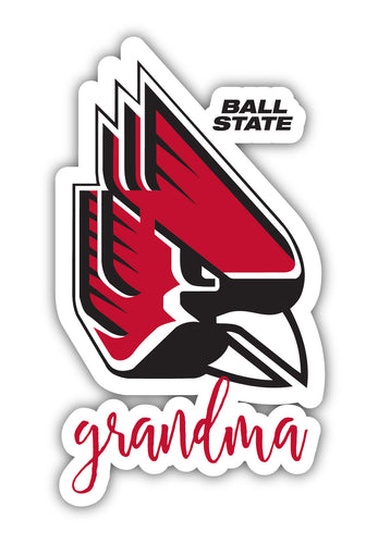 Ball State University 4-Inch Proud Grandma NCAA - Durable School Spirit Vinyl Decal Perfect Gift for Grandma