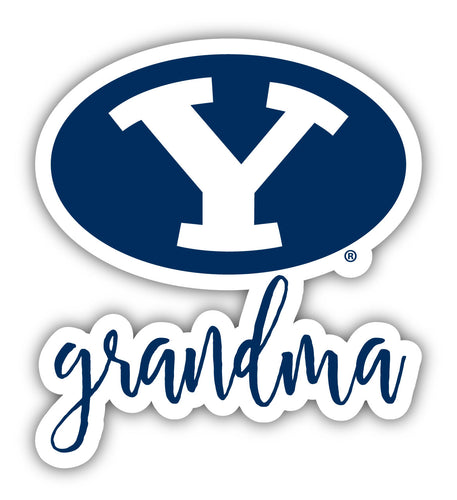 Brigham Young Cougars 4-Inch Proud Grandma NCAA - Durable School Spirit Vinyl Decal Perfect Gift for Grandma