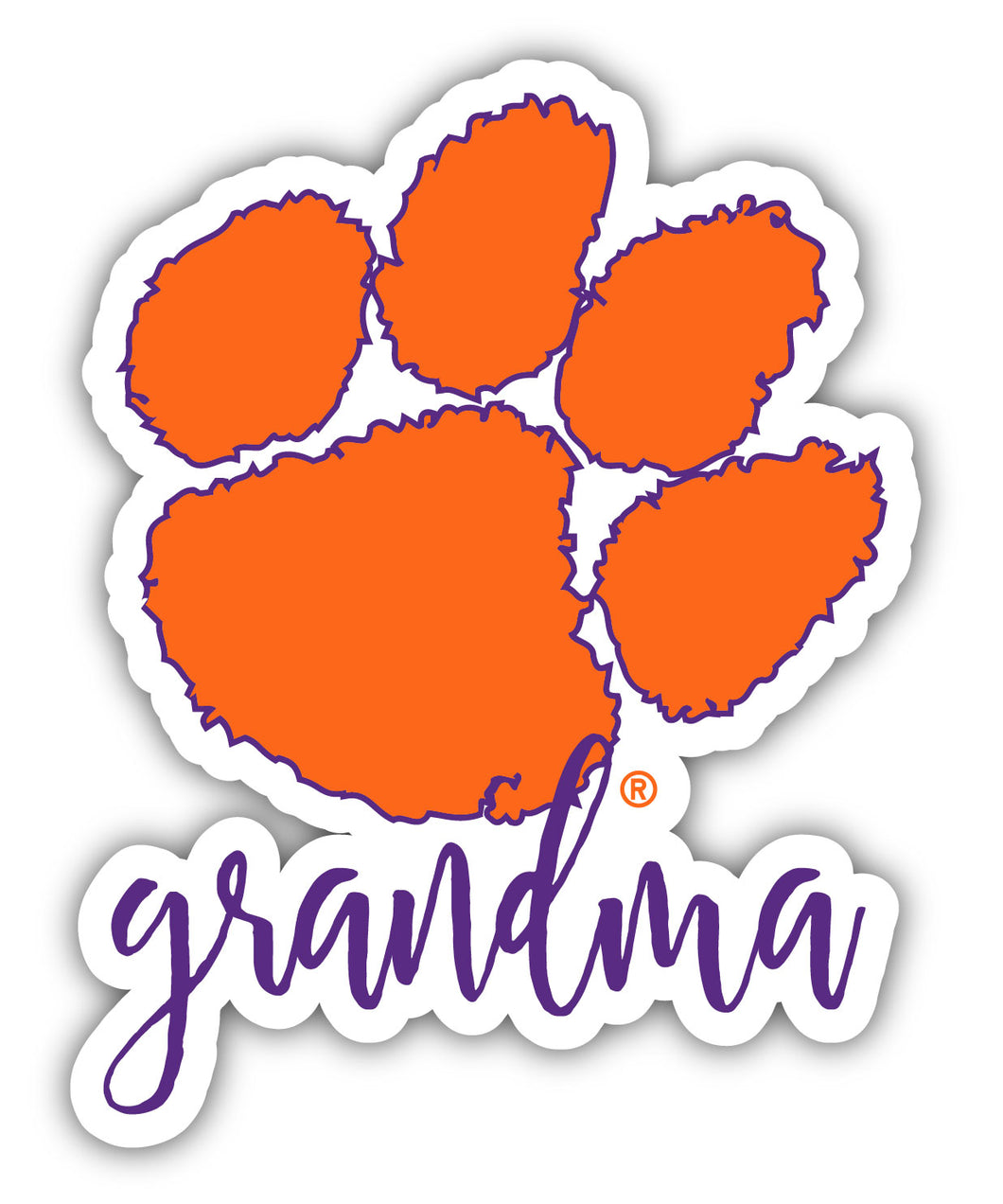 Clemson Tigers 4-Inch Proud Grandma NCAA - Durable School Spirit Vinyl Decal Perfect Gift for Grandma