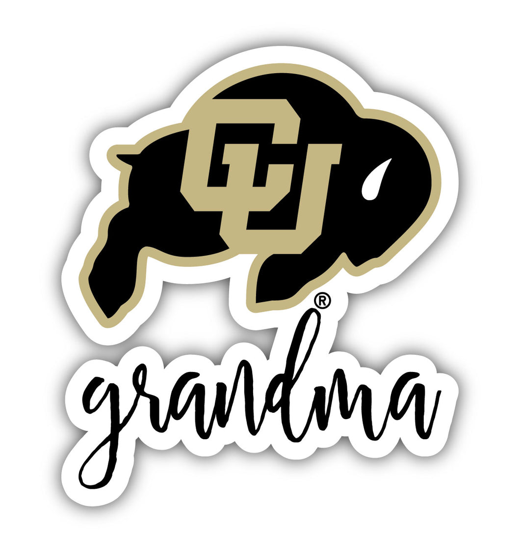 Colorado Buffaloes 4-Inch Proud Grandma NCAA - Durable School Spirit Vinyl Decal Perfect Gift for Grandma
