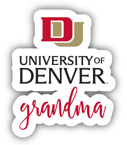 University of Denver Pioneers 4-Inch Proud Grandma NCAA - Durable School Spirit Vinyl Decal Perfect Gift for Grandma