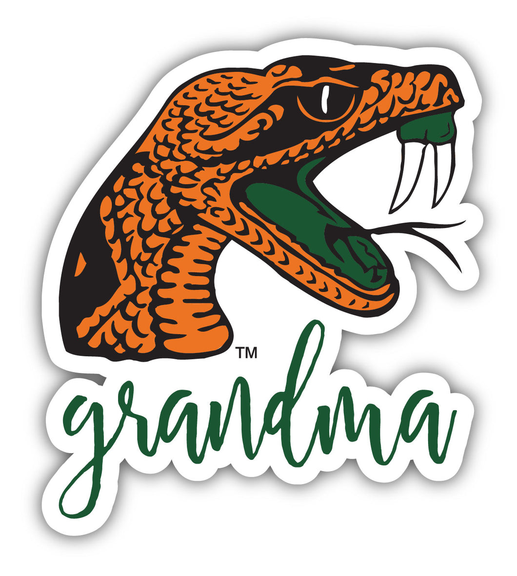 Florida A&M Rattlers 4-Inch Proud Grandma NCAA - Durable School Spirit Vinyl Decal Perfect Gift for Grandma