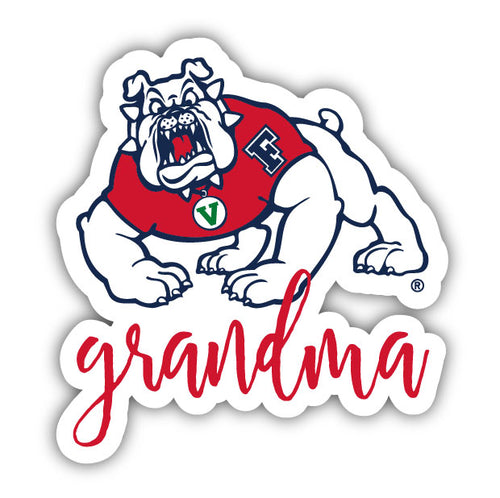 Fresno State Bulldogs 4-Inch Proud Grandma NCAA - Durable School Spirit Vinyl Decal Perfect Gift for Grandma