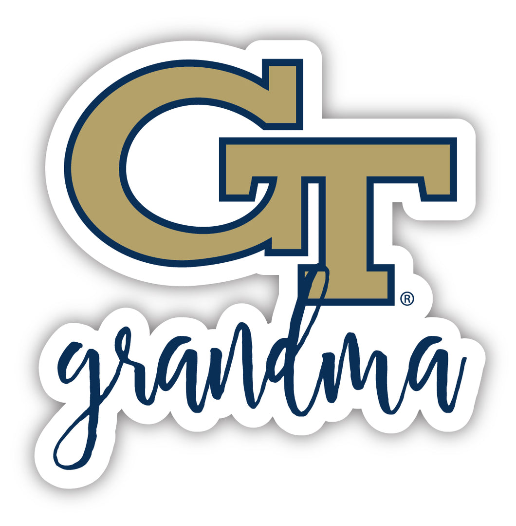 Georgia Tech Yellow Jackets 4-Inch Proud Grandma NCAA - Durable School Spirit Vinyl Decal Perfect Gift for Grandma