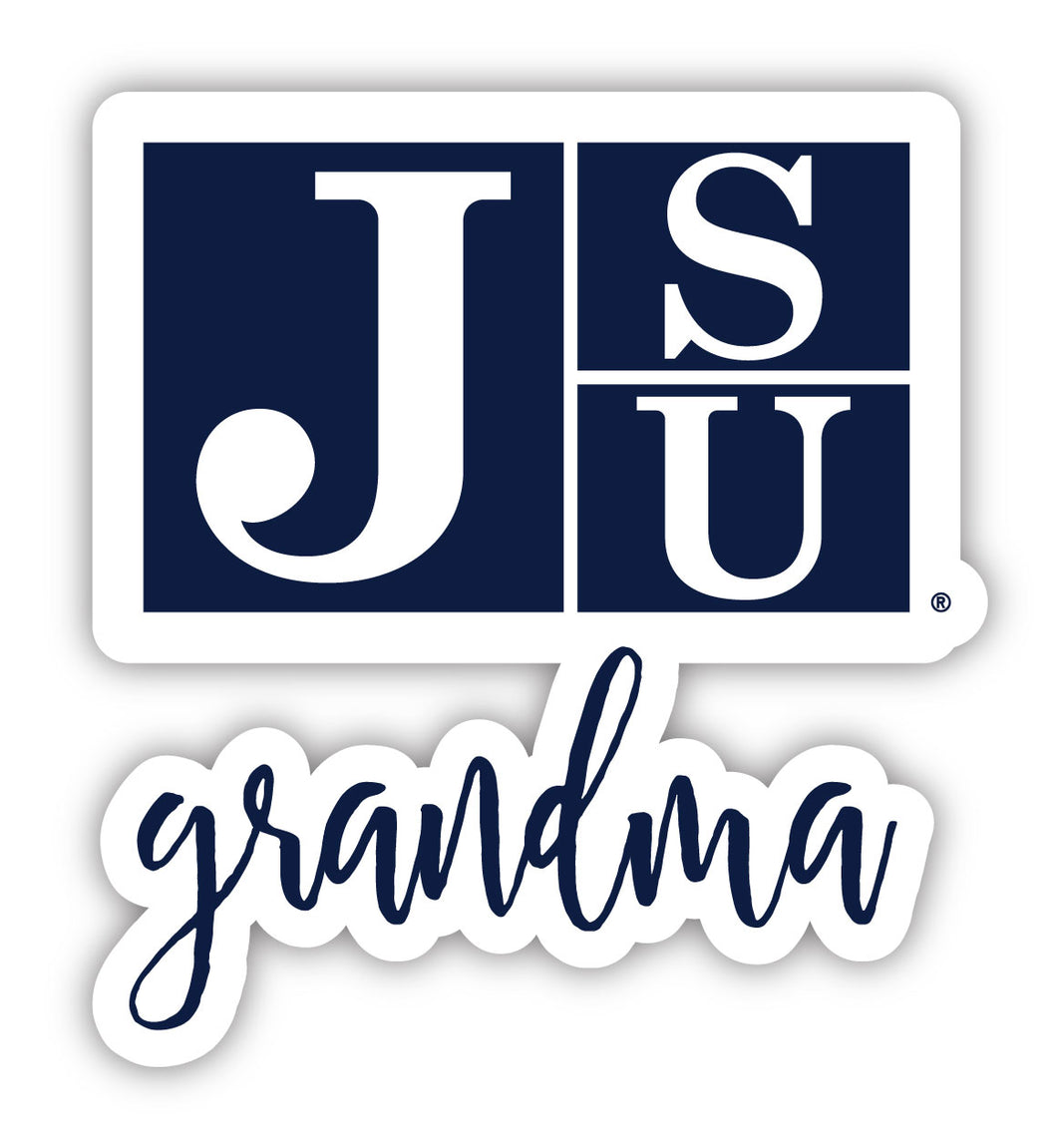 Jackson State University 4-Inch Proud Grandma NCAA - Durable School Spirit Vinyl Decal Perfect Gift for Grandma