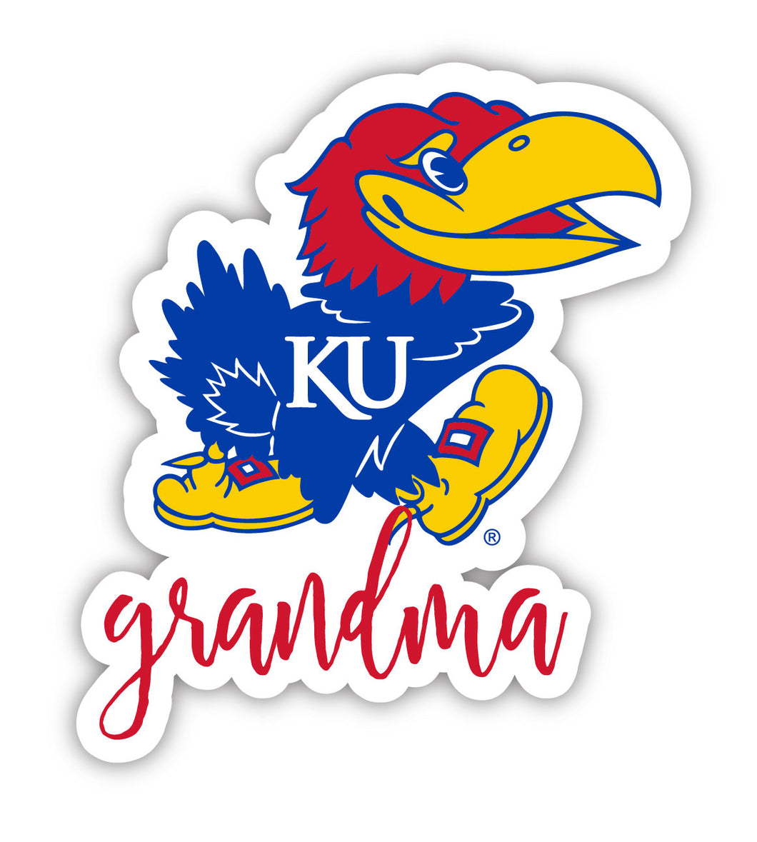 Kansas Jayhawks 4-Inch Proud Grandma NCAA - Durable School Spirit Vinyl Decal Perfect Gift for Grandma