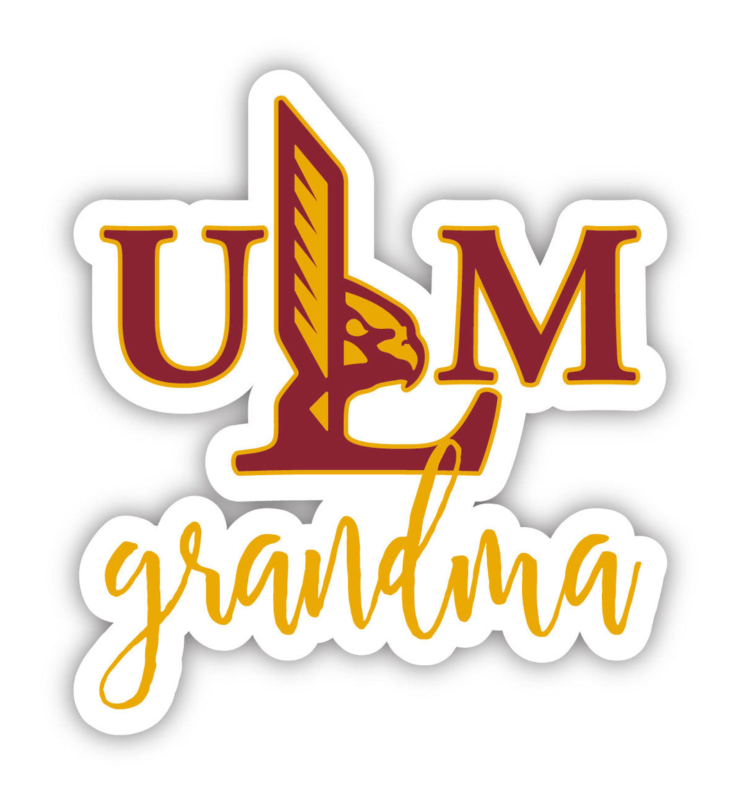 University of Louisiana Monroe Proud Grandma 4-Inch NCAA High-Definition Magnet - Versatile Metallic Surface Adornment