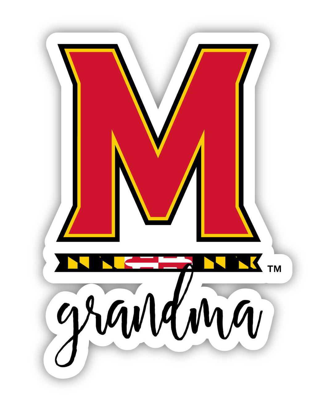 Maryland Terrapins 4-Inch Proud Grandma NCAA - Durable School Spirit Vinyl Decal Perfect Gift for Grandma