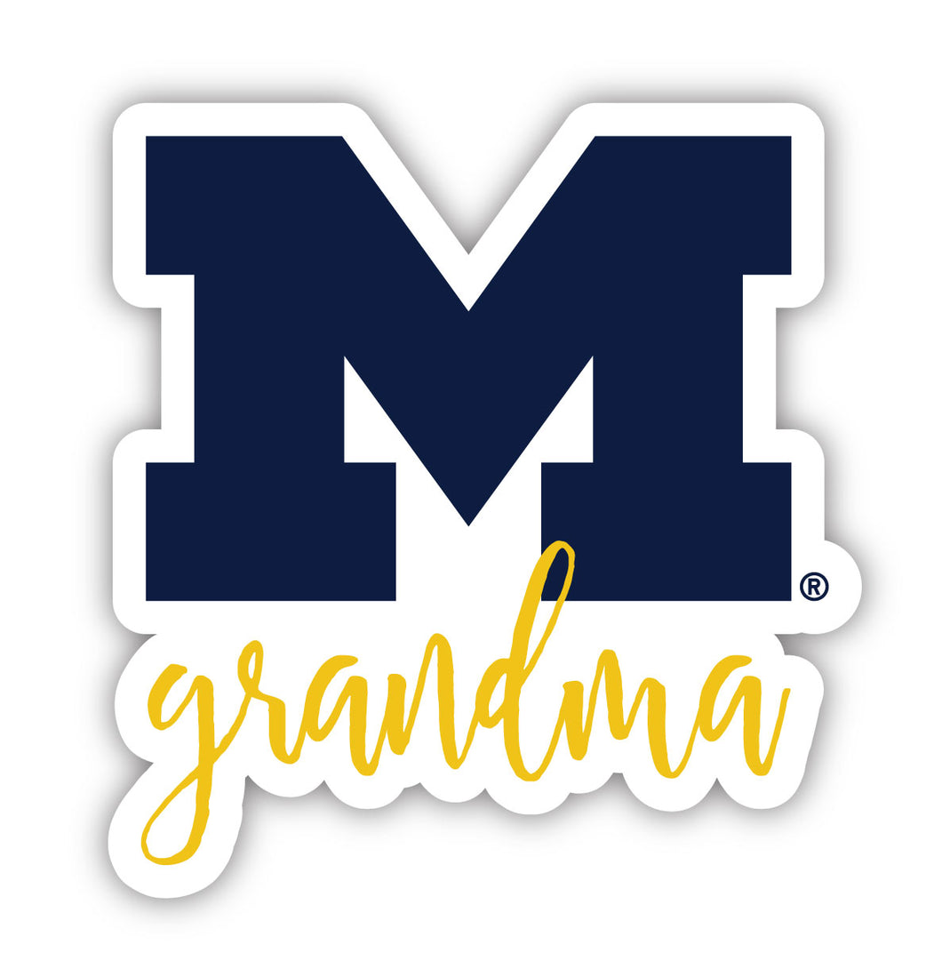 Michigan Wolverines 4-Inch Proud Grandma NCAA - Durable School Spirit Vinyl Decal Perfect Gift for Grandma