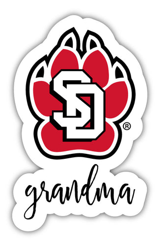South Dakota Coyotes 4-Inch Proud Grandma NCAA - Durable School Spirit Vinyl Decal Perfect Gift for Grandma